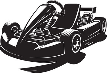 Obraz premium Go-cart silhouette vector illustration isolated on a white background