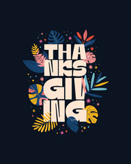 Happy Thanksgiving Day, typography, vector illustration, greeting card, social media post, banner, poster, flyer, decoration card, invitation card, Calligraphic design