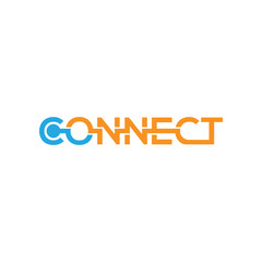 CONNECT letter base minimalist logo design