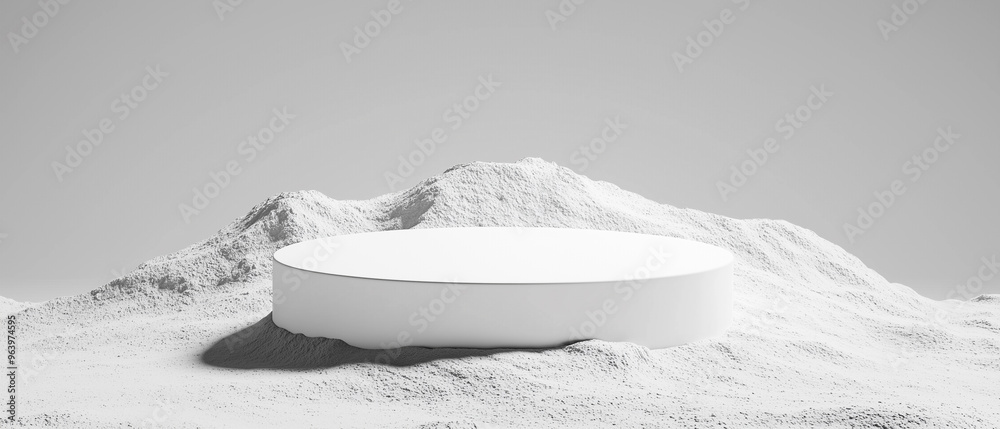 Poster Minimalist podium designs with clean lines and modern textures, perfect for product display setups