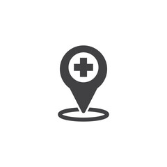 medical facility location point icon vector illustration template