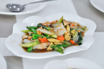stir fried vegetable in oyster sauce or vegetable salad