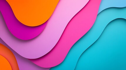 Abstract Colorful Paper Waves Background Design