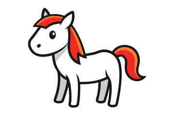 Cute Horse Line Art Vector Illustration