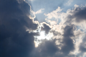 Clouds on the blue sky as a background