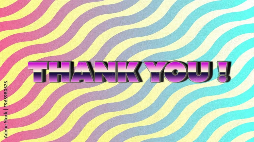 Canvas Prints Animation of thank you text over vibrant patterned background