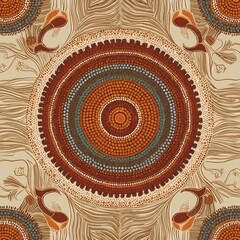 Australian Aboriginal Dot Paintings pattern background