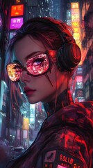Obraz premium 84. An artist in a cyberpunk style, futuristic and edgy