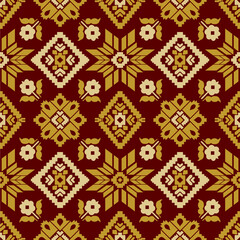 Seamless Geometrical Unique pattern can be use for making unlimited seamless pattern. This pattern can be apply for making tiles  pattern, fabric, embroidery, carpet, decorative, and background.