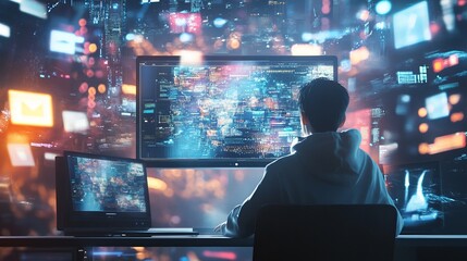 Fototapeta premium Future Online Learning Background Concept 