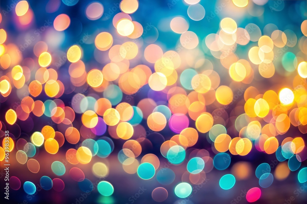 Wall mural colorful bokeh lights in soft focus creating dreamy atmosphere of abstract circles and gleaming colo