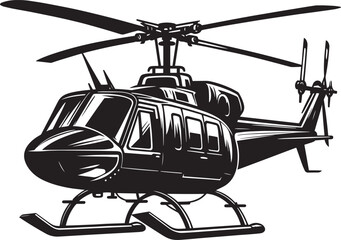 Modern Helicopter silhouette vector illustration isolated on a white background