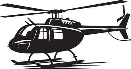 Modern Helicopter silhouette vector illustration isolated on a white background