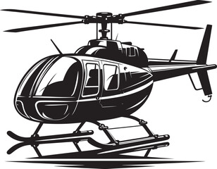 Modern Helicopter silhouette vector illustration isolated on a white background