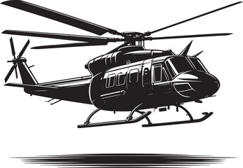 Modern Helicopter silhouette vector illustration isolated on a white background