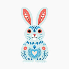 Obraz premium rawpixeloffice10_scandinavian_folk_art_of_a_rabbit_pastel_color_d323cceb-5dae-40d2-b743-0ab5b54c203f-p