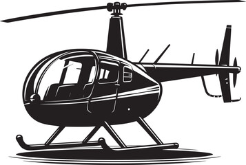 Modern Helicopter silhouette vector illustration isolated on a white background