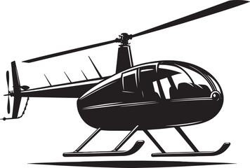 Modern Helicopter silhouette vector illustration isolated on a white background