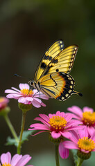 Fototapeta premium A butterfly is sitting on a flower