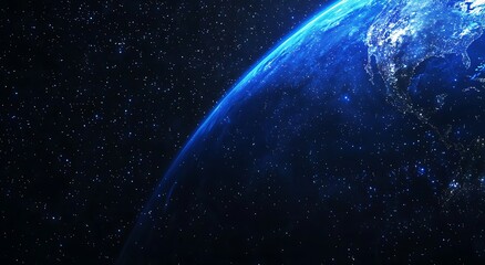 Obraz premium A Stunning View of Earth Surrounded by the Cosmic Night Sky