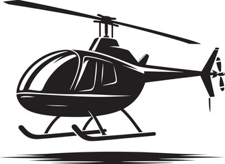 Modern Helicopter silhouette vector illustration isolated on a white background