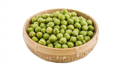 Wasabi peanuts in bowl.
