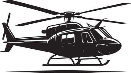 Modern Helicopter silhouette vector illustration isolated on a white background