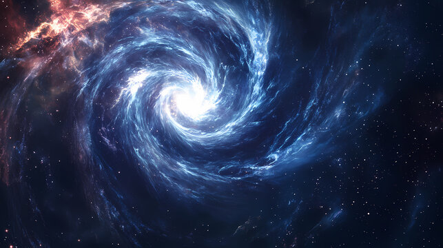 Mysterious universe within a blue vortex