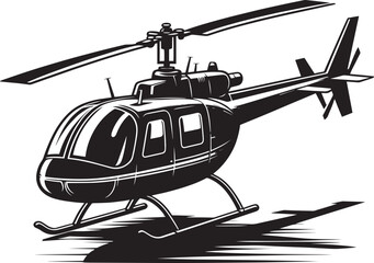 Modern Helicopter silhouette vector illustration isolated on a white background