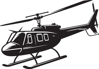 Modern Helicopter silhouette vector illustration isolated on a white background