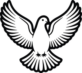Dove head silhouette vector art illustration.