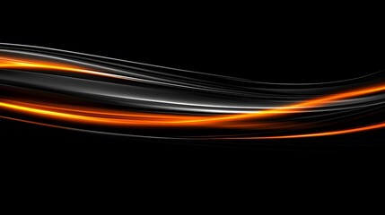 Abstract Orange and Black Swirling Lines Background
