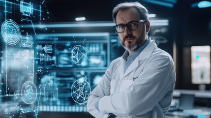 A scientist demonstrating the potential of hydrogen power in a futuristic energy conference