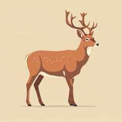 Elegant deer illustration with antlers