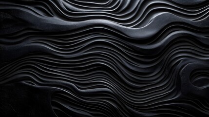 Abstract Black Wavy Pattern Background