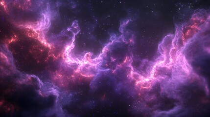 Fototapeta premium Cosmic Nebula with Glowing Gas and Stars
