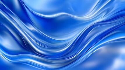 Obraz premium Abstract Blue Swirling Background with Smooth Lines and Waves