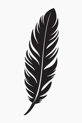 Elegant black feather silhouette art