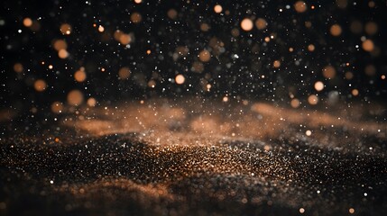 Obraz premium Abstract Glittering Background with Golden Bokeh Lights