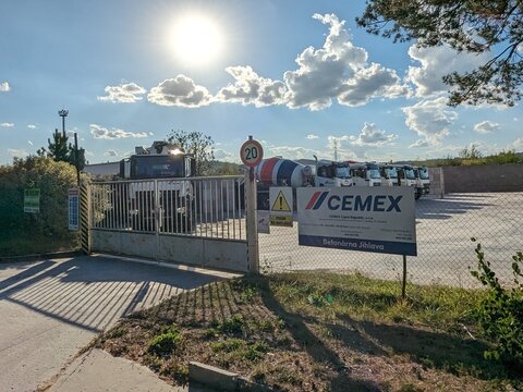 Prague, Czech Republic - SEPTEMBER 13 2024: CEMEX, a global building materials company, specializing in the production and supply of cement, ready-mix concrete, aggregates, and construction solutions.