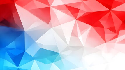 Fototapeta premium Abstract Red Blue White Geometric Triangular Pattern Background