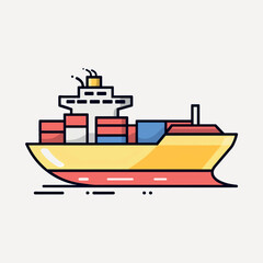 Obraz premium Colorful cargo ship illustration