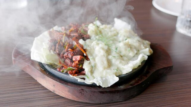 Creamy and delicious paal kappa with beef, Kerala special