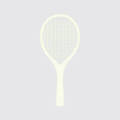 Minimalist tennis racket on white