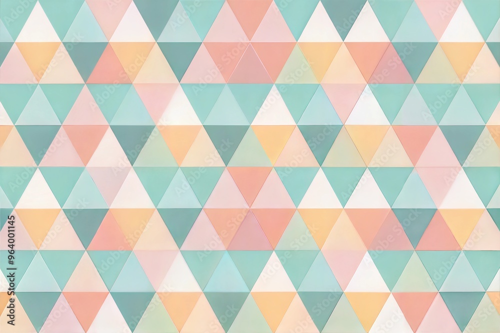 Wall mural vibrant geometric pastel pattern of colorful interlocking triangular shapes in beautiful symmetry