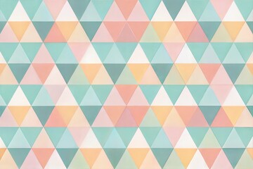 Vibrant geometric pastel pattern of colorful interlocking triangular shapes in beautiful symmetry