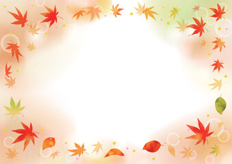 秋の紅葉の鮮やかなフレーム