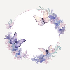 Elegant floral butterfly wreath
