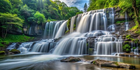 Fototapeta premium 5. Creative Bridal Veil Fallsafter the rain brings clarity to the misty atmosphere, highlighting the delicate beauty of the falls