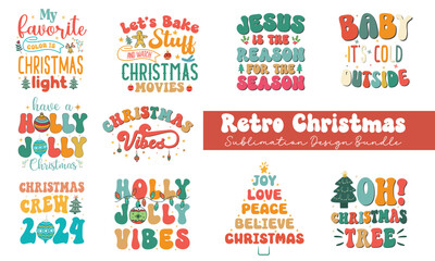 Retro Christmas Sublimation Design Bundle 2